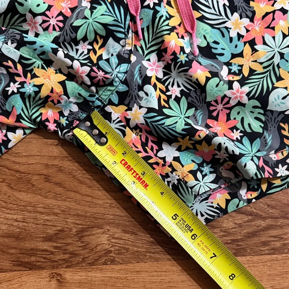 Chubbies The Bloomerangs Men Small Black Floral Elastic Classic Swim‎ Trunks